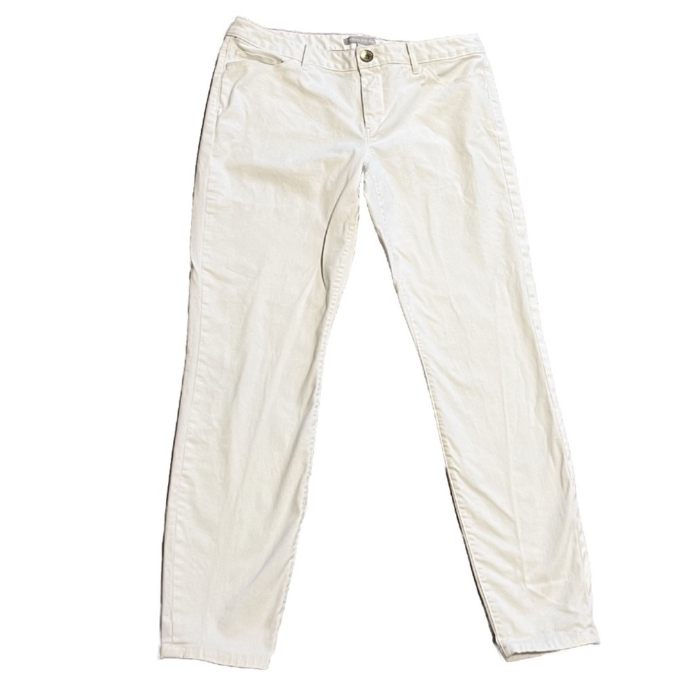 Banana Republic Luxe Twill 5 Pocket Pants Mid Rise White Skinny Women’s 29